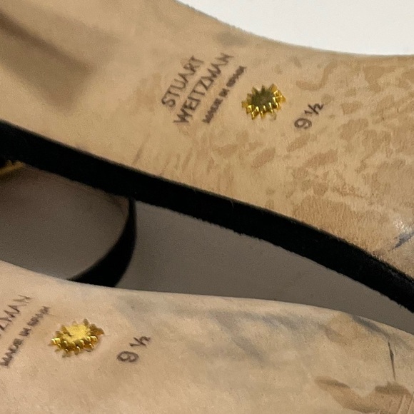 Stuart Weitzman Nearlynude Black Suede Heels Sandal SZ 9.5 EU 39.5 MSRP $630 - Picture 5 of 7